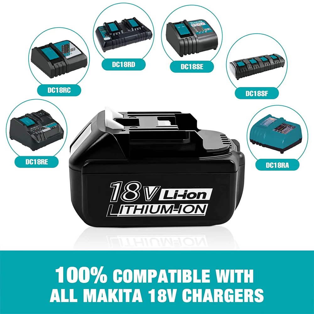 18V 5AH BL1850B Batterie de remplacement pour Makita avec LED 4 pièces /  Compatible avec Makita 18V BL1830B BL1860B BL1820 LXT-400 – Dasbatteries