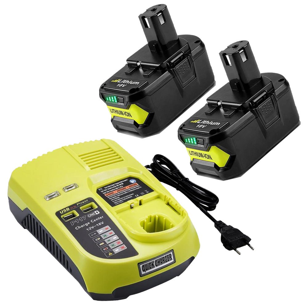 Chargeur de remplacement 3A 12V-18V pour Ryobi One + P108 P107 P104 P102  P103 Batterie d'outils – Dasbatteries