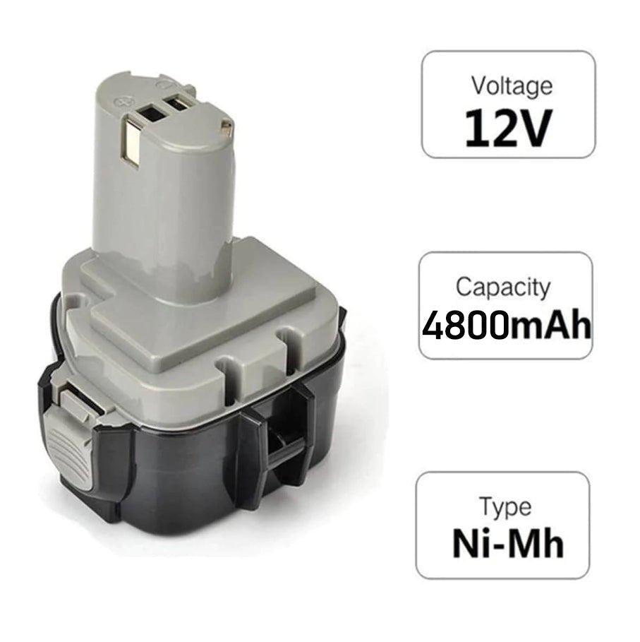 12 Volt Replacement for Makita Battery 1200 1220 1201 PA12 1222 1233S 1235