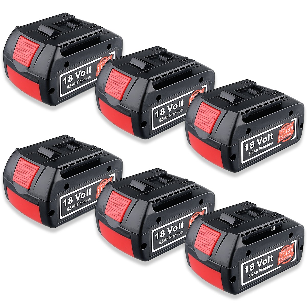 18V 6.5Ah per la sostituzione della batteria agli ioni di litili Li-ioni  Bosch con LED 6 pezzi /compatibile con BAT610G BAT618G BAT620 BAT621 –  Dasbatteries