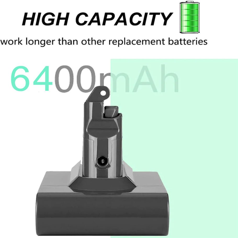 21.6V 6400mAh Batterie de Remplacement pour Dyson V6 Toute Séries DC62 DC58  DC59 DC61 DC72 DC74 SV03 SV06 SV09 Aspirateur à Main