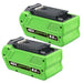 For GreenWorks 40V 8.0Ah Battery Replacement | Lithium Battery 29472 29462 Battery For GreenWorks 40V G-MAX Power Tools 2 PACK - Triple-Batteries