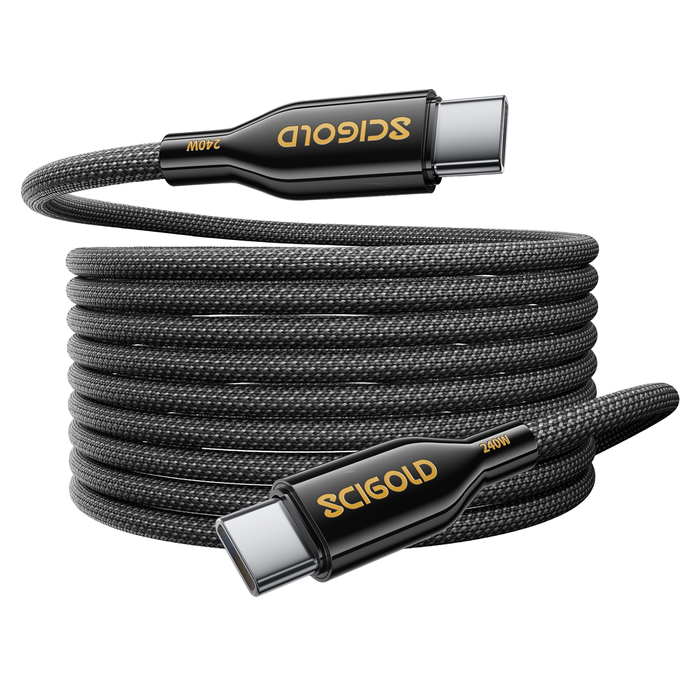 Scigold USC-C to USB-C cable 3F/6F/10F Glossy Black