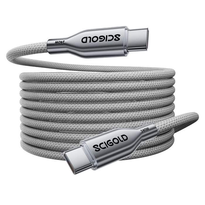 Scigold USC-C to USB-C cable 3F/6F/10F Matte Silver