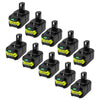 10 STÜCK für Ryobi 18V 5Ah Ersatzakku Lithium P102 P103 P105 P107 P108 P109 Ryobi ONE+ Cordless Tool - Dasbatteries