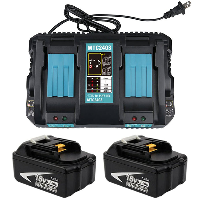 18V 7Ah BL1860 & Dual Port Ladegerät Starter Pack/Ersatz ladegerät für Makita Batterieladegerät DC18RD Makita 18V LXT Lithium - Ionen - Akku - Dasbatteries