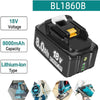 18V 8Ah BL1860B Ersatzakku für Makita mit LED 8 - Stück/Kompatibel mit Makita 18V BL1830B BL1860B BL1820 LXT - 400 - Dasbatteries