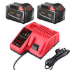 For Milwaukee 18V 9.0Ah Li-ion Battery Ersate X2 AND For Milwaukee Battery Charger 12V-18V