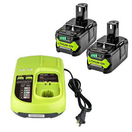 2 18V 9Ah Ersatzakku für Ryobi Lithium ONE+ Cordless Tool+3A 12V - 18V Ersatz Ladegerät für Ryobi ONE+ P108 P107 P104 P105 P102 P103 Werkzeuge Akku - Dasbatteries