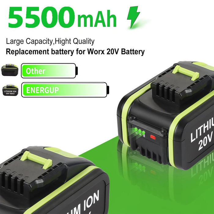 20V Max 5.5Ah Lithium Batterie für Worx WA3579 WA3520 WA3575 WA3578 WA3525 WG160 3 - Stück - Dasbatteries