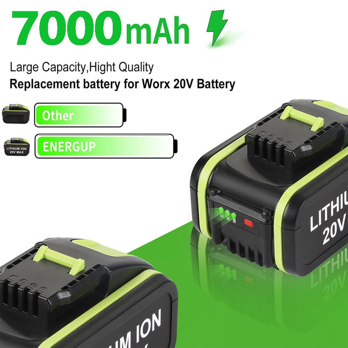 20V Max 7.0Ah Lithium Batterie für Worx WA3579 WA3520 WA3575 WA3578 WA3525 WG160 3 - Stück - Dasbatteries