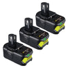 3 STÜCK 18V 4Ah Ersatzakku für Ryobi Lithium P102 P103 P105 P107 P108 P109 Ryobi ONE+ Cordless Tool - Dasbatteries