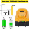 3 Stück Ersatzakku für Dewalt 20V 12Ah Akku DCB206 DCB207 DCB200 DCB180 Li - Ionen - Akku Kompatibel mit Dewalt 20V DCD/DCF/DCG Serie Werkzeuge - Dasbatteries