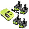 4 18V 7Ah Ersatzakku für Ryobi Lithium ONE+ Cordless Tool+3A 12V - 18V Ersatz Ladegerät für Ryobi ONE+ P108 P107 P104 P105 P102 P103 Werkzeuge Akku - Dasbatteries