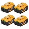 4 Stück Ersatzakku für Dewalt 20V 12Ah Akku DCB206 DCB207 DCB200 DCB180 Li - Ionen - Akku Kompatibel mit Dewalt 20V DCD/DCF/DCG Serie Werkzeuge - Dasbatteries