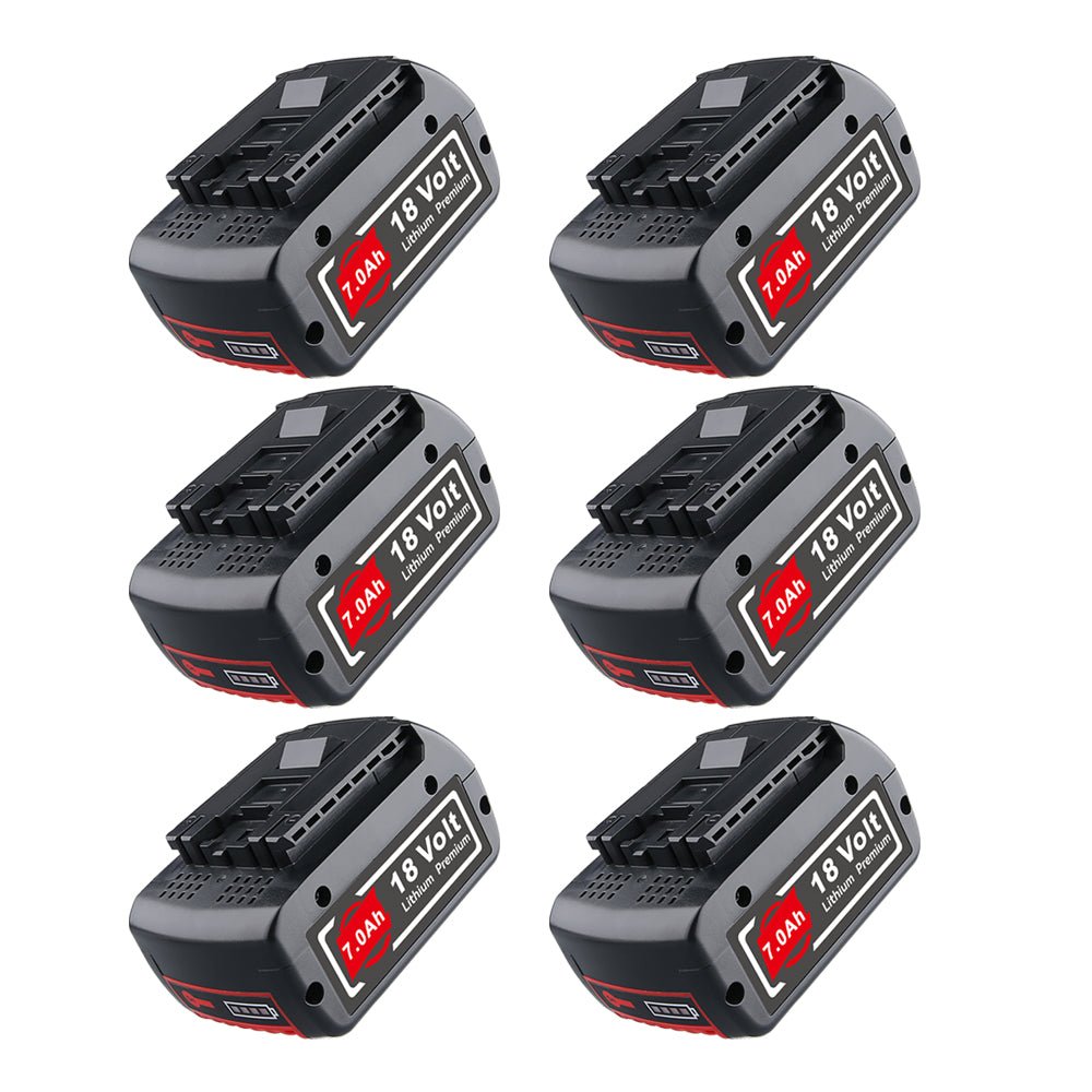 6 Stück 18V 7.0Ah Für Bosch  BAT610G  Li-ion Akku Ersatz mit LED / Kompatibel mit BAT609 BAT610G BAT618G BAT620 BAT621