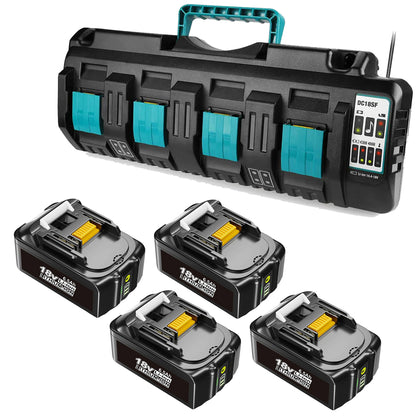 BL1860B 6.5Ah & 4-Port 18V Lithium-Ionen-Ladegerät für Makita DC18SF 14,4V-18V Lithiumbatterie BL1890B BL1860 BL1850B BL1430