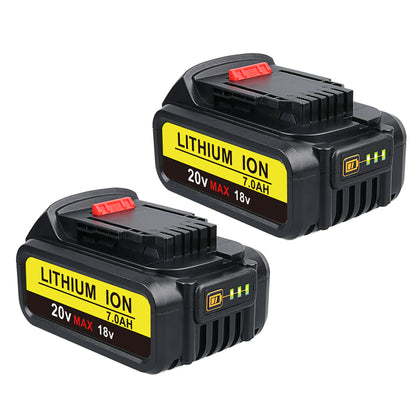 2 pezzi di strumenti di dewalt sostituzione Akku DCB184-XJ 18V/7.0AH (li-ion) con LED, compatibile con strumenti di batteria Dewalt