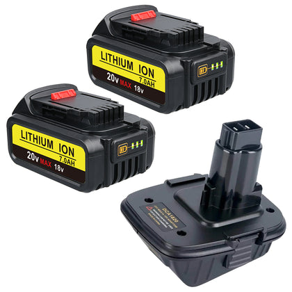 2 DCB200 6.0AH+DCA1820 Adattatore batteria da 20 V per Dewalt 20V Batteria di litio / per Dewalt 18V NICAD e NIMH Strumenti batteria