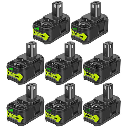 8 STÜCK 18V 6.5Ah Ersatzakku für Ryobi Lithium P102 P103 P105 P107 P108 P109 Ryobi ONE+ Cordless Tool - Dasbatteries