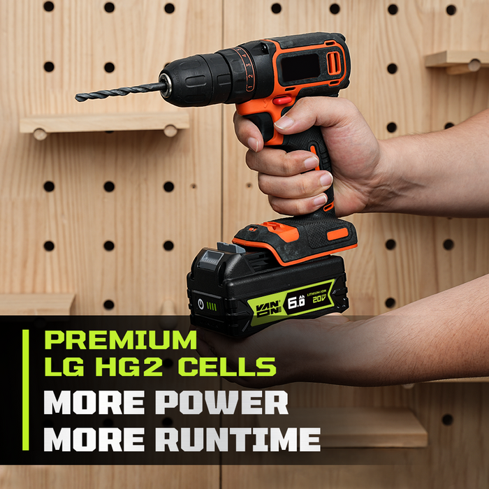 Für Black and Decker 20V Max LBXR20 Akku 6Ah Ersatz-VANON PRO