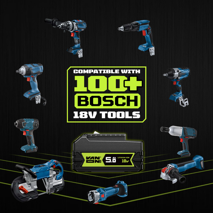 VANON PRO Für Bosch 18V BAT610G Akku 5Ah Ersatz