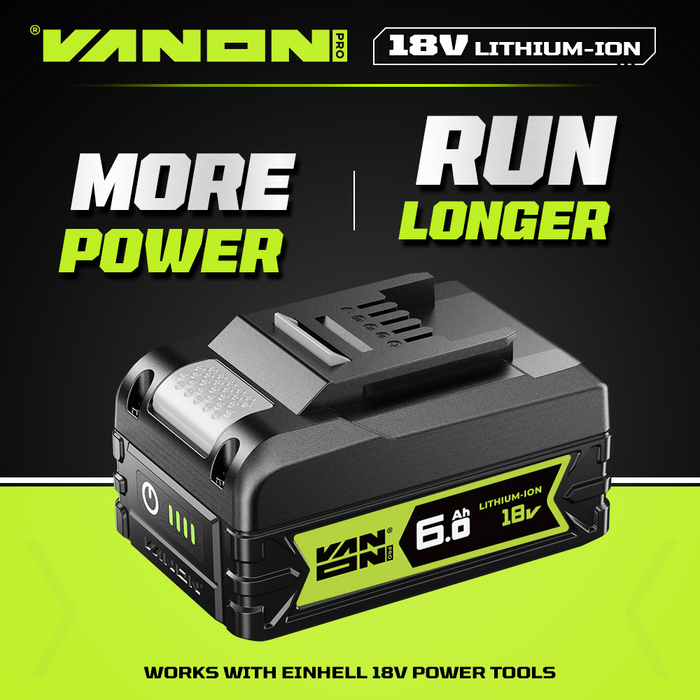 Für Einhell 18V Power X-Change Akku 6Ah Ersatz-VANON PRO