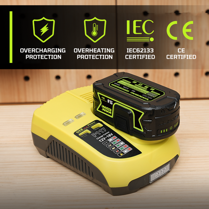 For Ryobi 18V P108 Battery 5Ah Replacement - VANON PRO