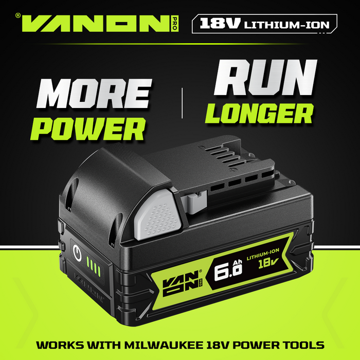 Für Milwaukee 18V M18 Akku 6Ah Ersatz-VANON PRO