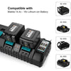 Abverkauf | 4 - Port 18V Lithium - Ionen - Ladegerät DC18SF für Makita 14,4V - 18V Lithiumbatterie BL1890B BL1860 BL1850B BL1430 - Dasbatteries