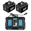 Abverkauf |für Makita BL1890B 9Ah & Dual Port Ladegerät Starter Pack/Ersatz ladegerät 18V Batterieladegerät DC18RD Makita 18V LXT Lithium - Ionen - Akku - Dasbatteries