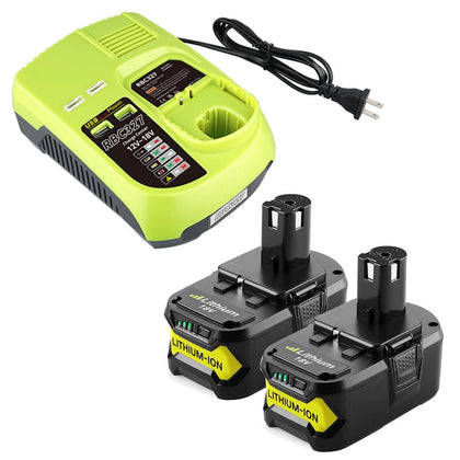 Abverkauf | P117 3A 12V - 18V Ersatz Ladegerät für Ryobi ONE+ Werkzeuge Akku+2 STÜCK 18V 7Ah Ersatzakku Lithium Cordless Tool - Dasbatteries