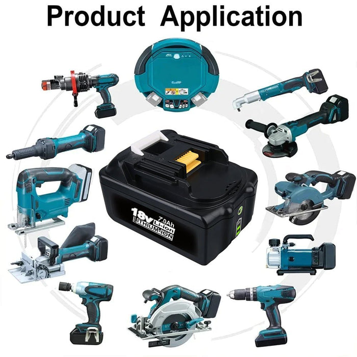 BL1860B 18V 7Ah Ersatzakku für Makita with LED 10 - Stück/Kompatibel mit Makita 18V BL1830B BL1860B BL1820 LXT - 400 - Dasbatteries