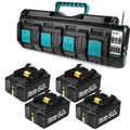 BL1860B 8Ah für Makita & 4 - Port 18V Lithium - Ionen - Ladegerät DC18SF 14,4V - 18V Lithiumbatterie BL1890B BL1860B BL1850B BL1430B - Dasbatteries