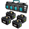 BL1890B 9Ah & 4 - Port 18V Lithium - Ionen - Ladegerät für Makita DC18SF 14,4V - 18V Lithiumbatterie BL1890B BL1860 BL1850B BL1430 - Dasbatteries