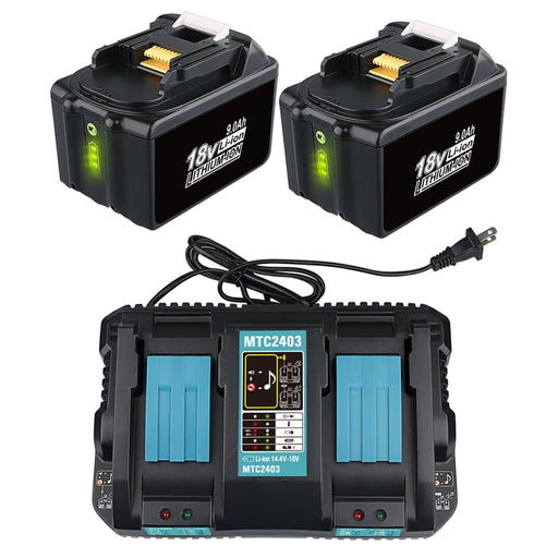 für Makita BL1890B 9Ah & Dual Port Ladegerät Starter Pack/Ersatz ladegerät 18V Batterieladegerät DC18RD Makita 18V LXT Lithium - Ionen - Akku - Dasbatteries