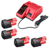 Für Milwaukee 12V 3.5Ah Li - ion Akku Ersate X4 UND Für Milwaukee Batterieladegerät 12V - 18V - Dasbatteries