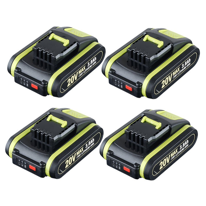 Für Worx WA3520 WA3575 20V Max 3.8Ah Lithium Batterie X4 UND Für Worx WA3880 18V (20V MAX) schnelladegerät 1 stunde Ladegerät - Dasbatteries