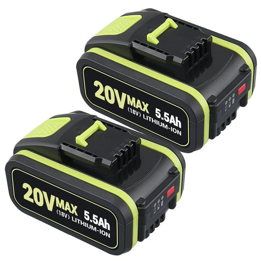 Für Worx WA3520 WA3575 20V Max 5.5Ah Lithium Batterie X2 UND Für Worx WA3880 18V (20V MAX) schnelladegerät 1 stunde Ladegerät - Dasbatteries