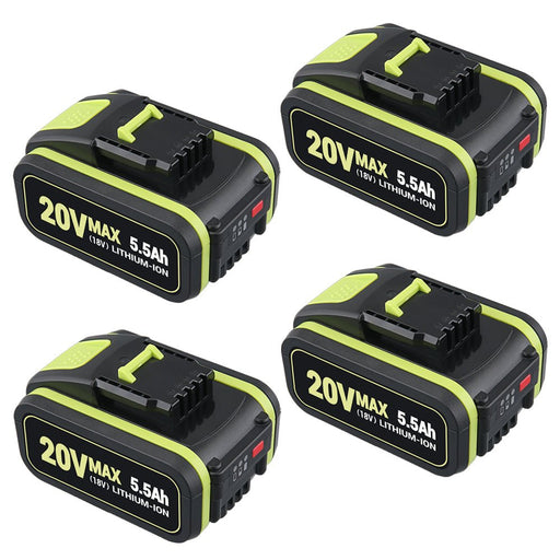 Für Worx WA3520 WA3575 20V Max 5.5Ah Lithium Batterie X4 UND Für Worx WA3880 18V (20V MAX) schnelladegerät 1 stunde Ladegerät - Dasbatteries