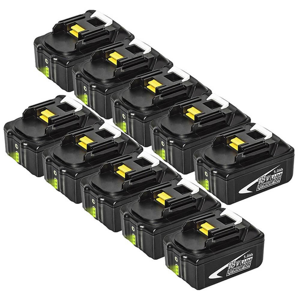 18V 5AH BL1850B replacement battery for Makita with LED 10-piece