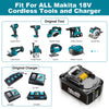18V 6.5Ah BL1860B Ersatzakku für Makita with LED 2-Stück/Kompatibel mit Makita 18V BL1830B BL1860B BL1820 LXT-400 - Dasbatteries
