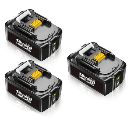 18V 6.5Ah BL1860B Ersatzakku für Makita with LED 3-Stück/Kompatibel mit Makita 18V BL1830B BL1860B BL1820 LXT-400 - Dasbatteries