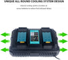18V 7Ah BL1860 & Dual Port Ladegerät Starter Pack/Ersatz ladegerät für Makita Batterieladegerät DC18RD Makita 18V LXT Lithium-Ionen-Akku - Dasbatteries