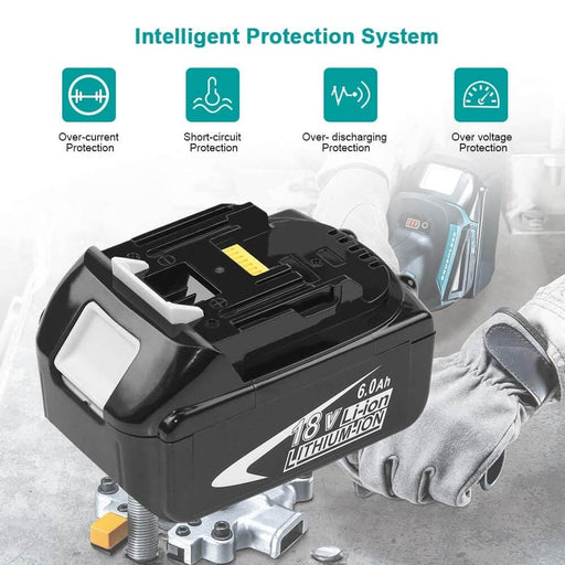 18V 7Ah BL1860 & Dual Port Ladegerät Starter Pack/Ersatz ladegerät für Makita Batterieladegerät DC18RD Makita 18V LXT Lithium-Ionen-Akku - Dasbatteries