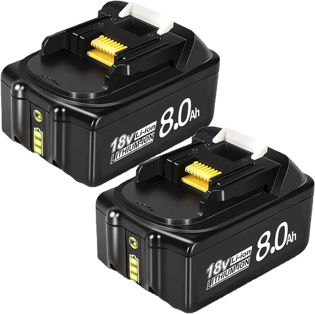 18V 8Ah BL1860B Ersatzakku mit LED 2-Stück/Kompatibel mit Makita 18V BL1830B BL1860B BL1820 LXT-400
