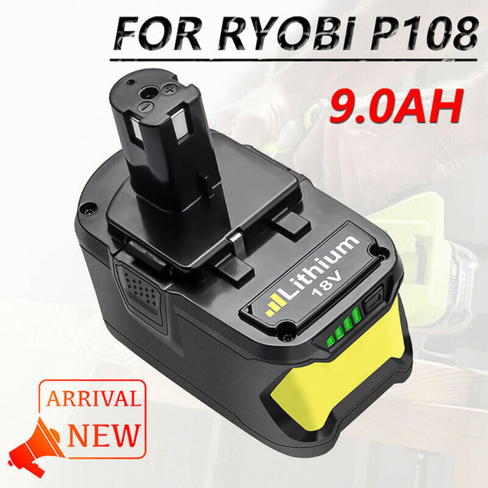 18V 9Ah Ersatzakku für Ryobi Lithium P102 P103 P105 P107 P108 P109 Ryobi ONE+ Cordless Tool - Dasbatteries