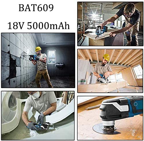 2 BAT610G+AL1820CV Für Bosch 18V 5.0Ah Li-ion Akku Ersatz mit LED & Für Bosch Schnellladegerät 14.4V-18V - Dasbatteries