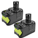 2 STÜCK 18V 9Ah Ersatzakku für Ryobi Lithium P102 P103 P105 P107 P108 P109 Ryobi ONE+ Cordless Tool - Dasbatteries