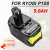 2 STÜCK 18V 9Ah Ersatzakku für Ryobi Lithium P102 P103 P105 P107 P108 P109 Ryobi ONE+ Cordless Tool - Dasbatteries